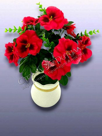 Букет Анютины глазки (яркие) оптом в магазине ритуальных товаров