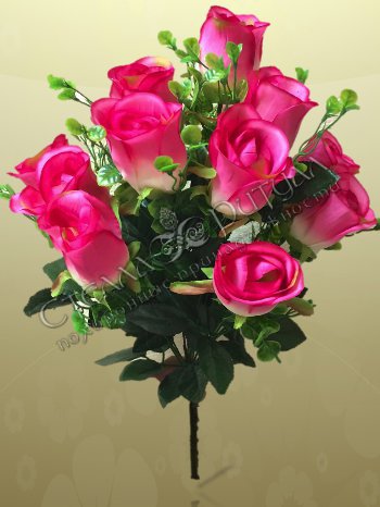 Букет бутонов роз "Саманта" (9 голов 60 см) оптом в магазине ритуальных товаров