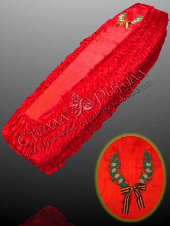 Обивка внешняя из бархата с вышивкой "Венок" оптом в магазине ритуальных товаров