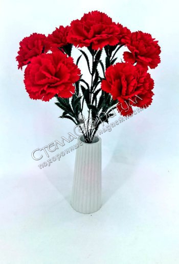 Букет Гвоздики бархатной (7 голов) оптом в магазине ритуальных товаров