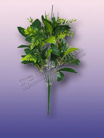 Подбукет Розы с папоротником (12 голов) оптом в магазине ритуальных товаров