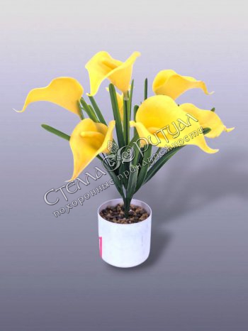 Букет Каллы желтой (7 голов) оптом в магазине ритуальных товаров